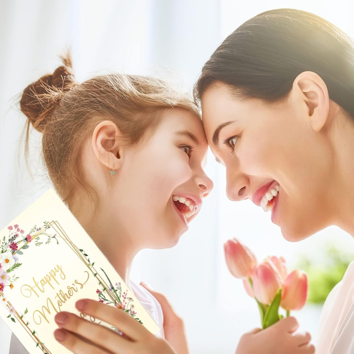 Mother’s Day Card Making Kit – 12 Pack Gold Foil Flower Greeting Cards with Envelopes & Stickers, Blank Inside Bulk Cards for Mom