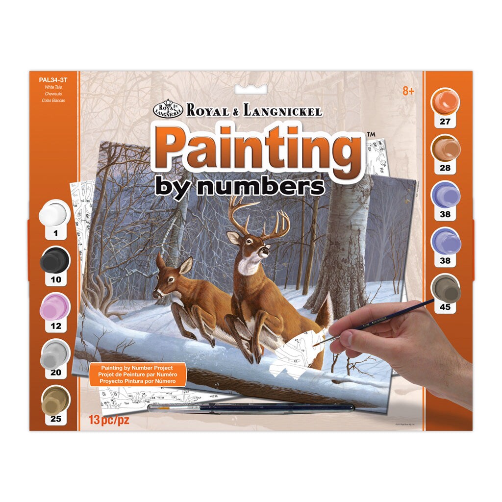 PAL34 | Painting by numbers™ 13pc 11.25" x 13.375" White Tails Painting Project