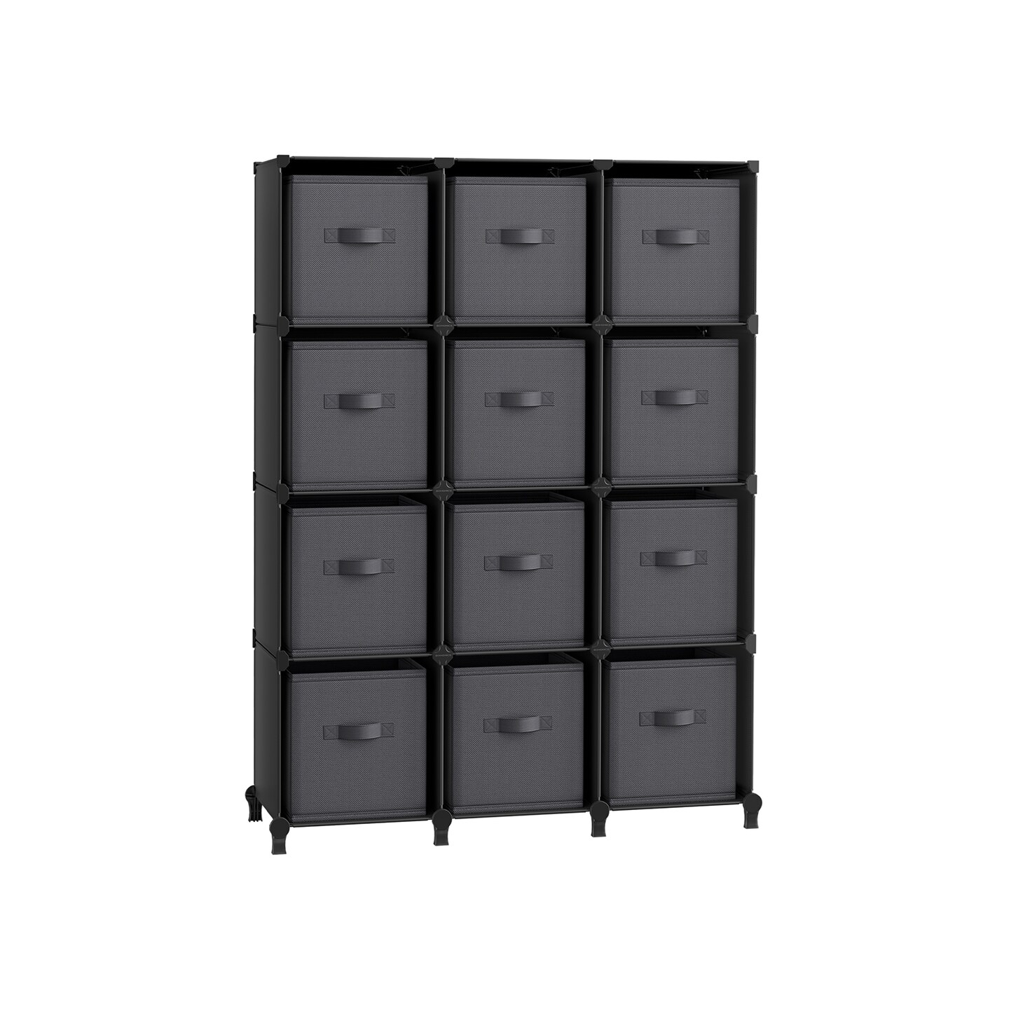 Customizable Interlocking Storage Rack with Metal Frame, Expandable Modular Design for Home Organization, Closet, Room, and Living Space Solutions