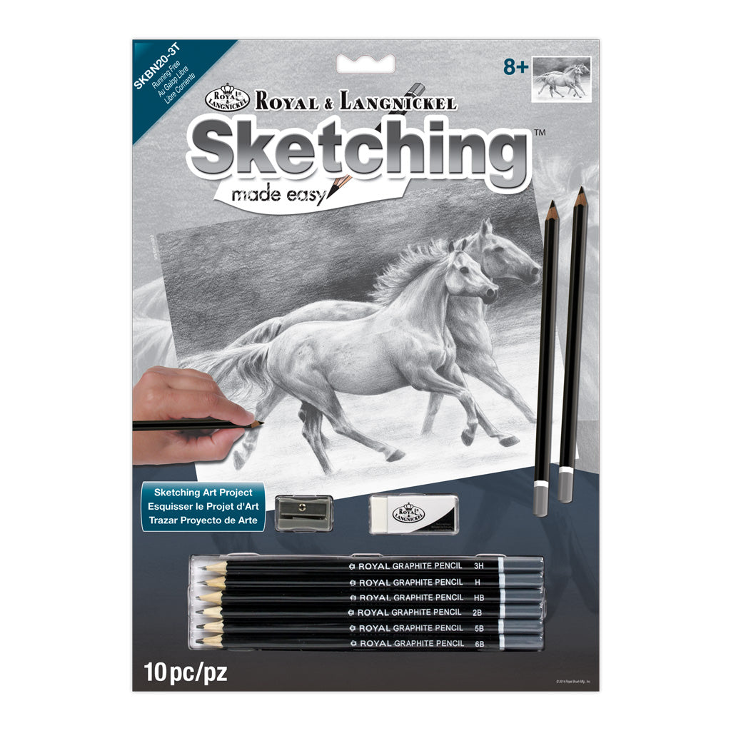SKBN20 | Sketching Made Easy™ Running Free 10pc 8.75" x 11.75" Sketching Art Project
