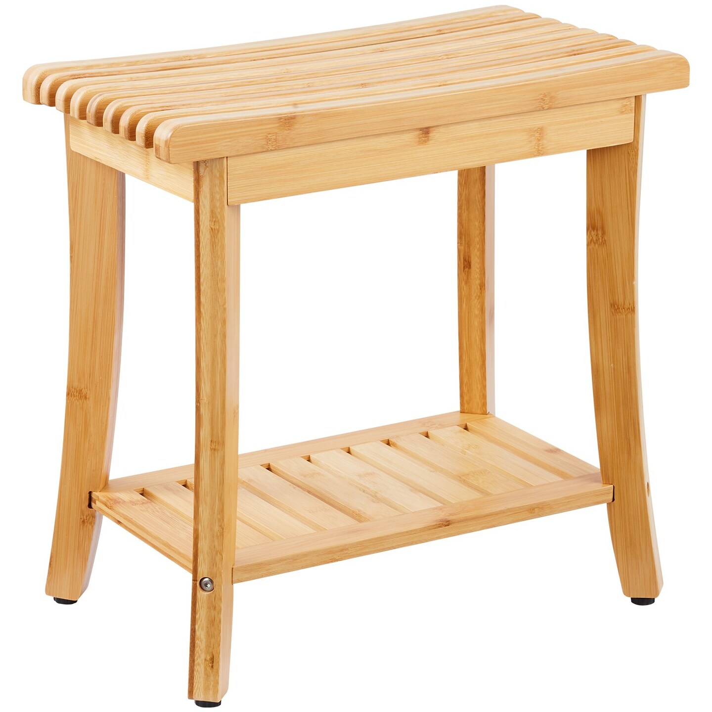 Wicker Shower Bench Stool 330 lbs Capacity with Storage Shelf Natural Wicker
