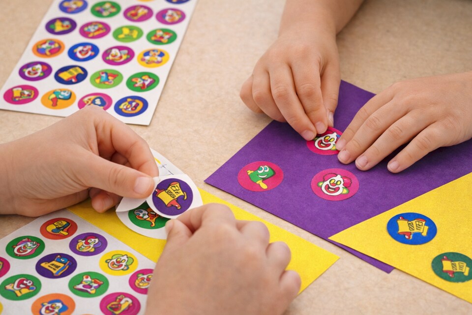 Jumbo Dot Stickers – Purim 25 Sheets | Holiday Circle Stickers for Kids Crafts