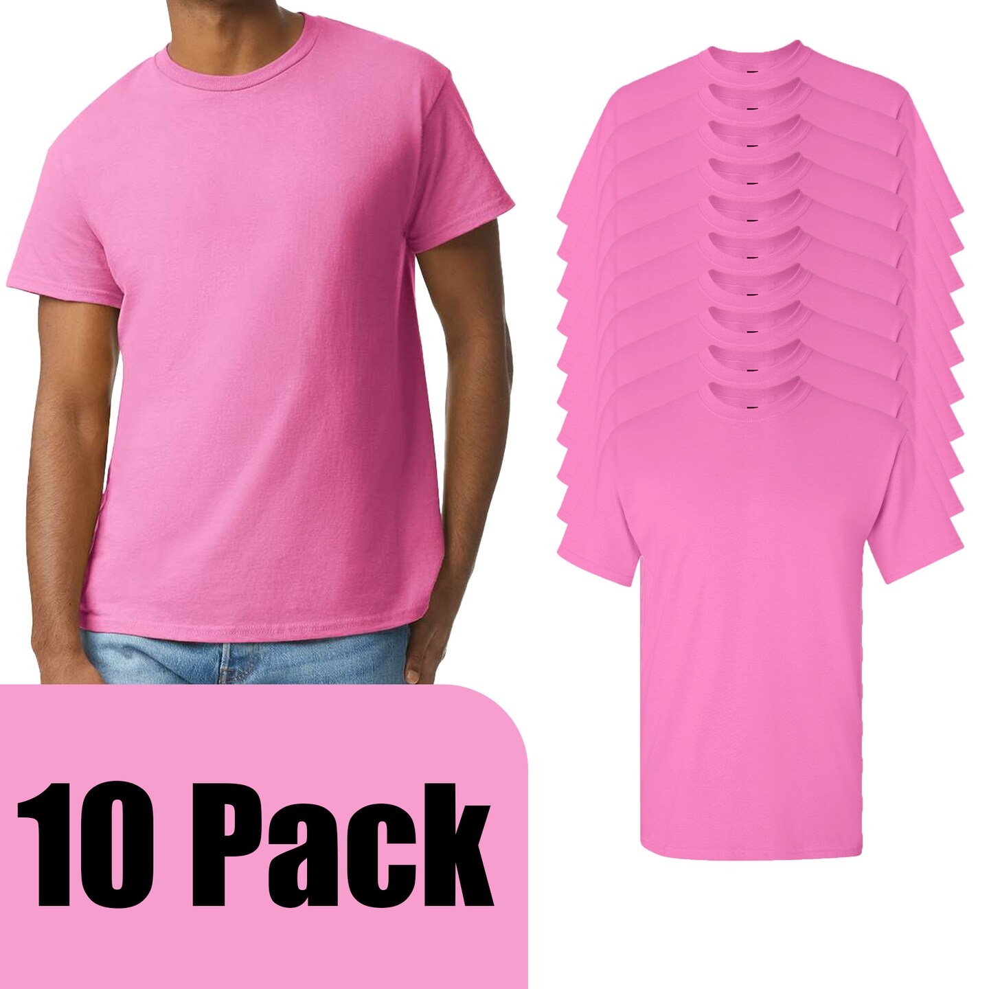 Gildan Ultra Cotton Short Sleeve T-Shirt Pack for Cricut, Azalea Crewneck Custom Design Tee (S–5XL)