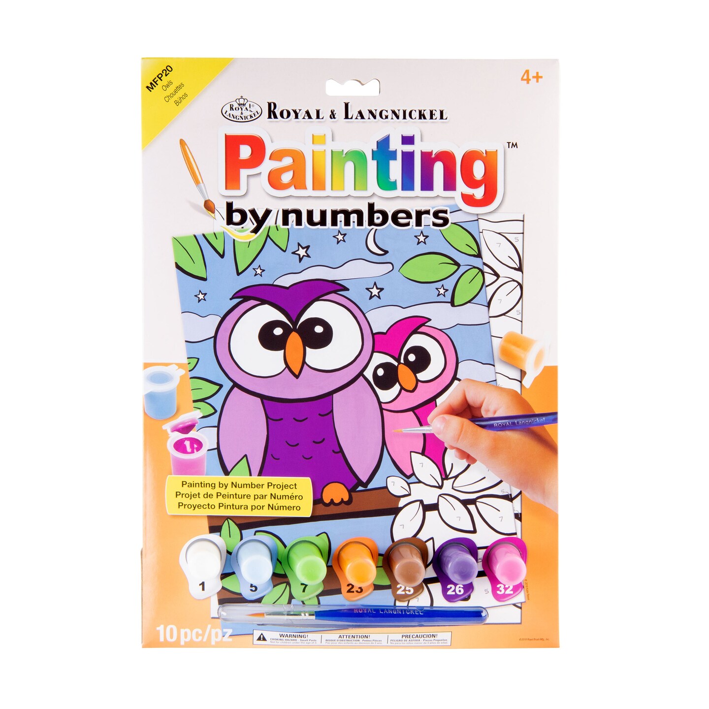 MFP20 | Painting by numbers&#x2122; Children&#x27;s 10pc 8.75&#x22; x 11.75&#x22; Owls Painting Project