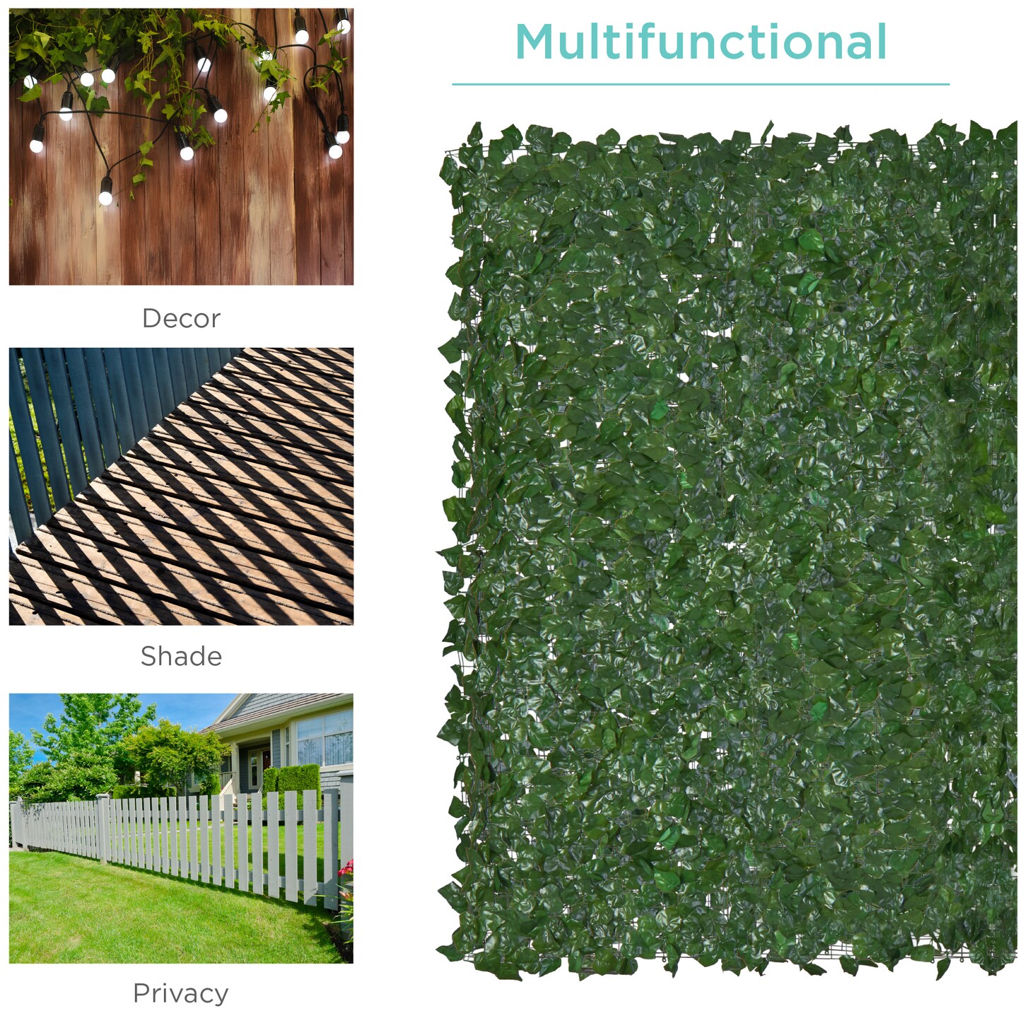 Best Choice Products Artificial Faux Ivy Hedge Privacy Fence Screen for Outdoor Decor, Garden, Yard