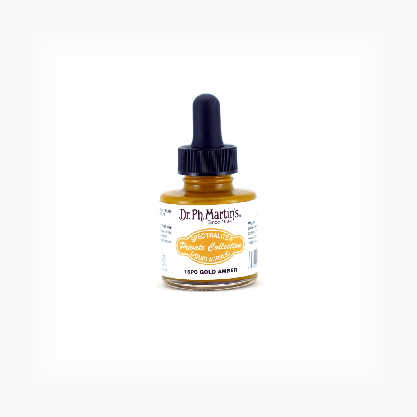 Dr. Ph. Martin's® Spectralite Private Collection Liquid Acrylics, 1.0 US fl oz, 15PC Gold Amber, 1 Bottle