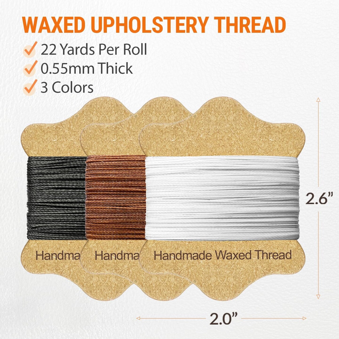 Upholstery Repair Kit with Waxed Thread 3 Colors and 11 Heavy Duty Needles