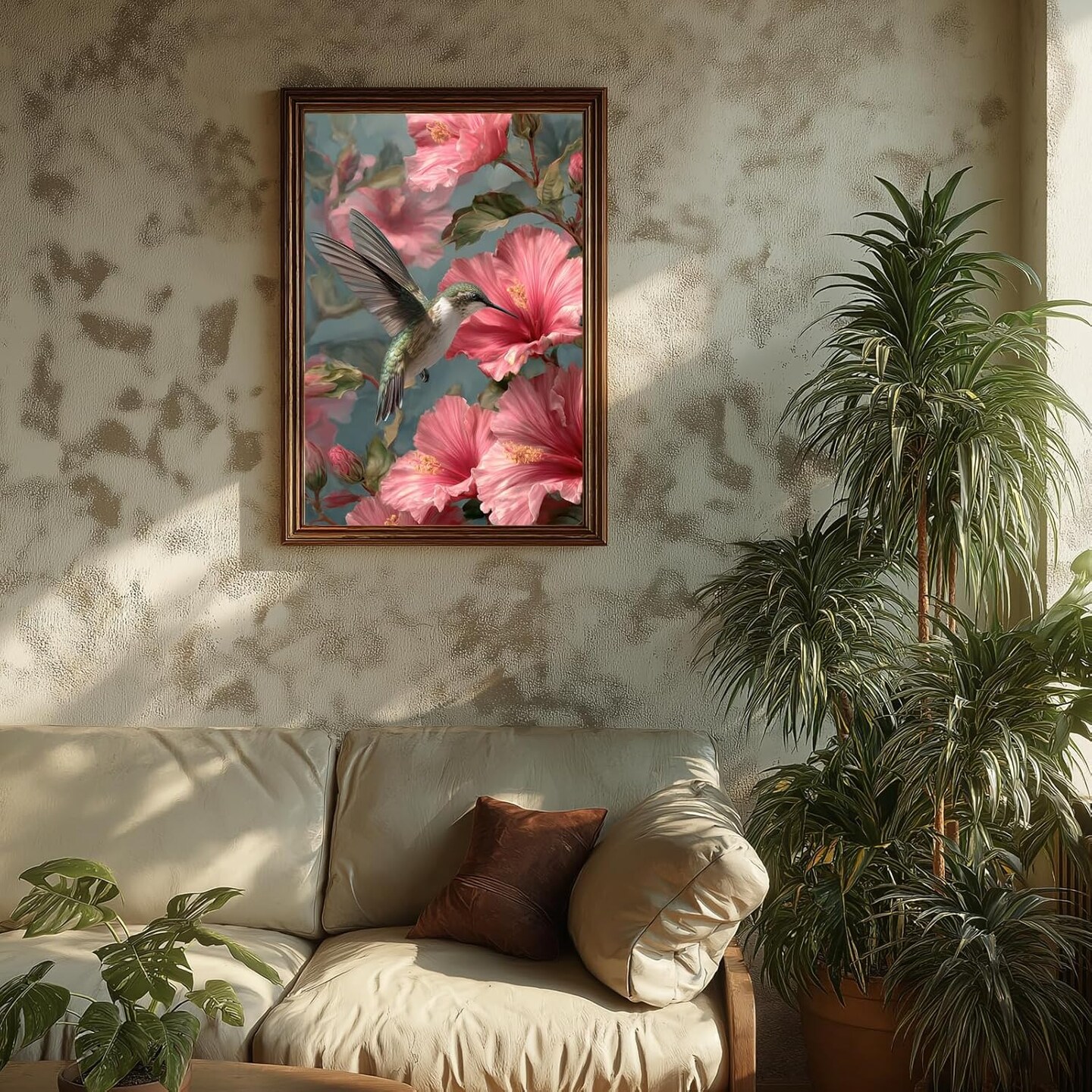 Paint By Numbers Hummingbird & Flowers Kit for Adults Beginners – 16x20 Inch DIY Acrylic Oil Painting Set, Nature Bird Wall Art Craft for Home Decor & Gift