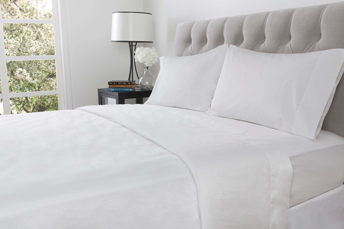 Cotton Rich 144 Thread Count Bed Sheet Set – Bright White, Twin/Full/Queen/King (3 & 4 Piece Options)