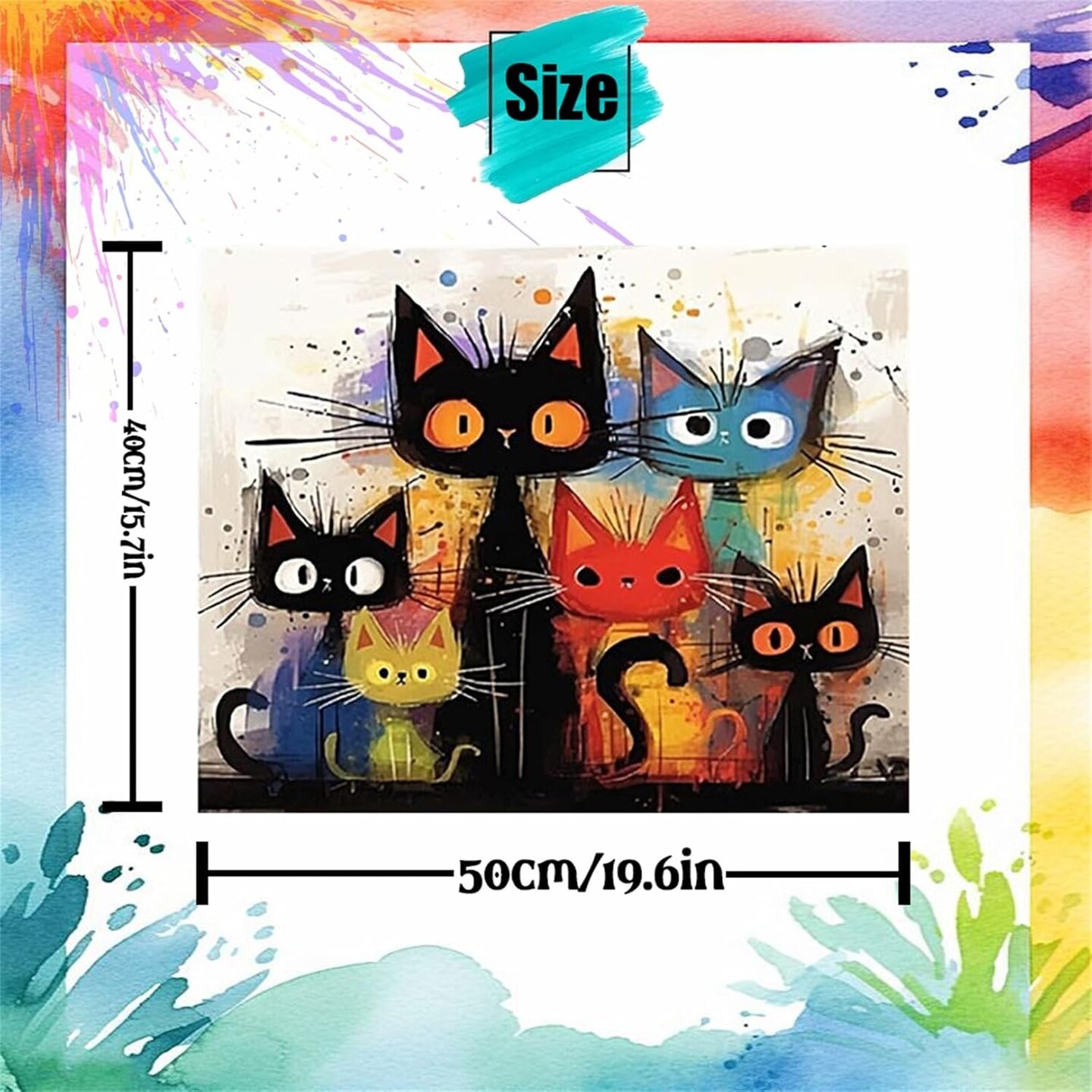 Paint By Number Kits for Adults – Cat DIY Acrylic Paint by Numbers on Canvas for Beginners, Easy Relaxing Wall Art Kit for Home Decor & Gift