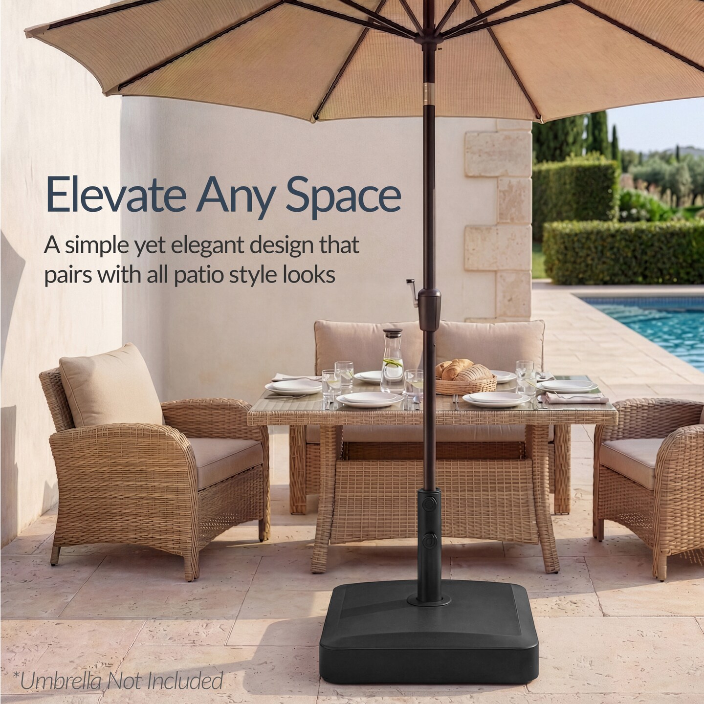 Best Choice Products Fillable Plastic Patio Umbrella Base Stand, Pole Holder w/ Adjustment Knob, Asscher Design