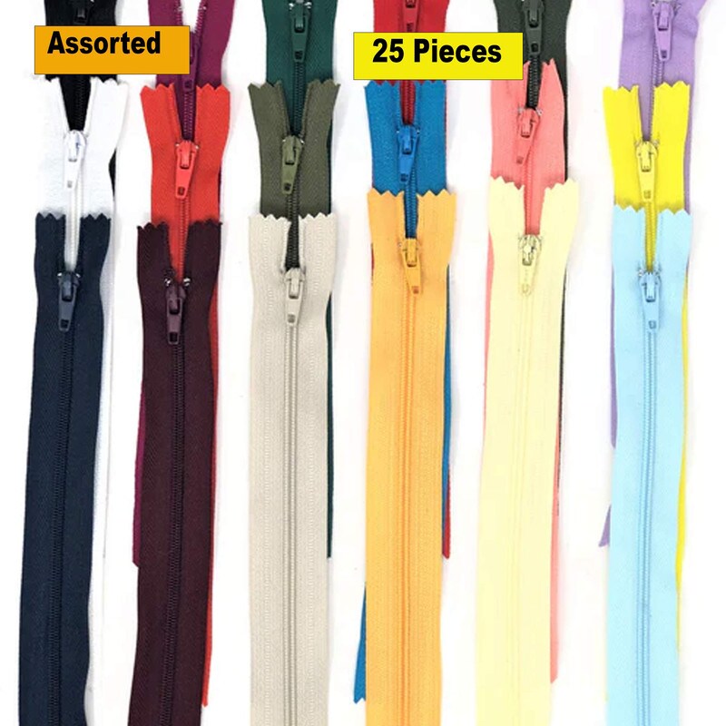 Nylon Zippers 20 Inches Coil #3 Closed Bottom