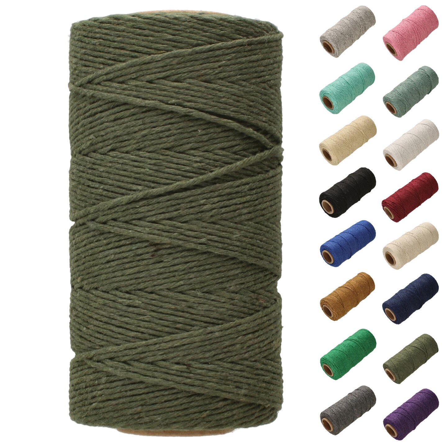 White Lion Macramé Cord – Cotton Rich Macrame Rope, 1 mm, 300 Feet, Yarn for Wall Decor, Crochet, Gift Wrapping, Wall Hanging, Plant Hangers, Handmade Crafts, Knitting