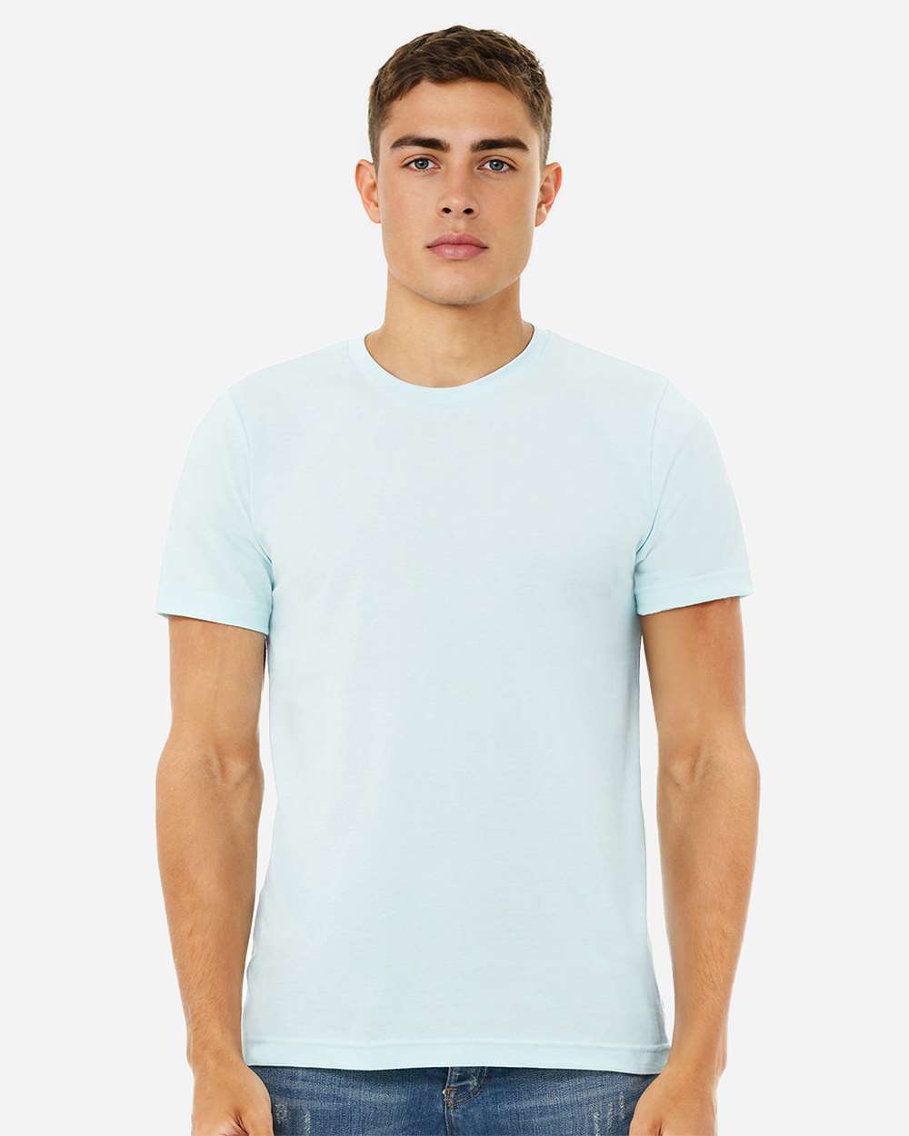BELLA + CANVAS CVC Short Sleeve Crewneck Jersey T-Shirt for Casual Layering & Custom Printing Essential Tee