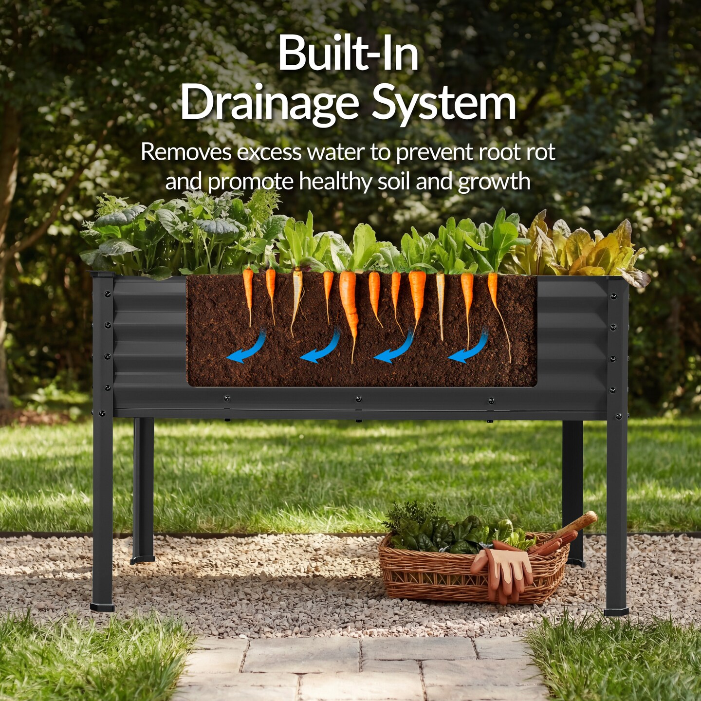 Best Choice Products 48x24x30in Elevated Galvanized Metal Garden Bed w/ Corner Protectors