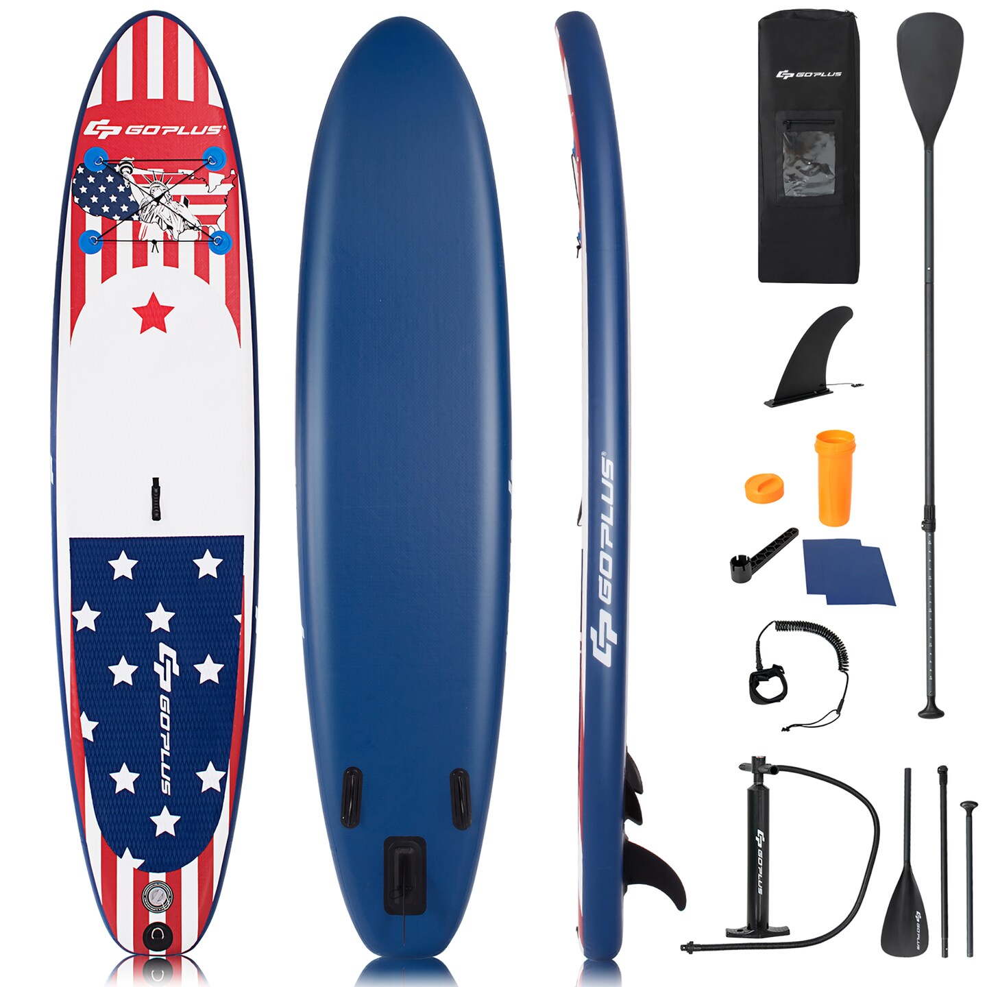 Goplus 11' Inflatable Stand Up Paddle Board Surfboard W/Pump Aluminum Paddle Navy