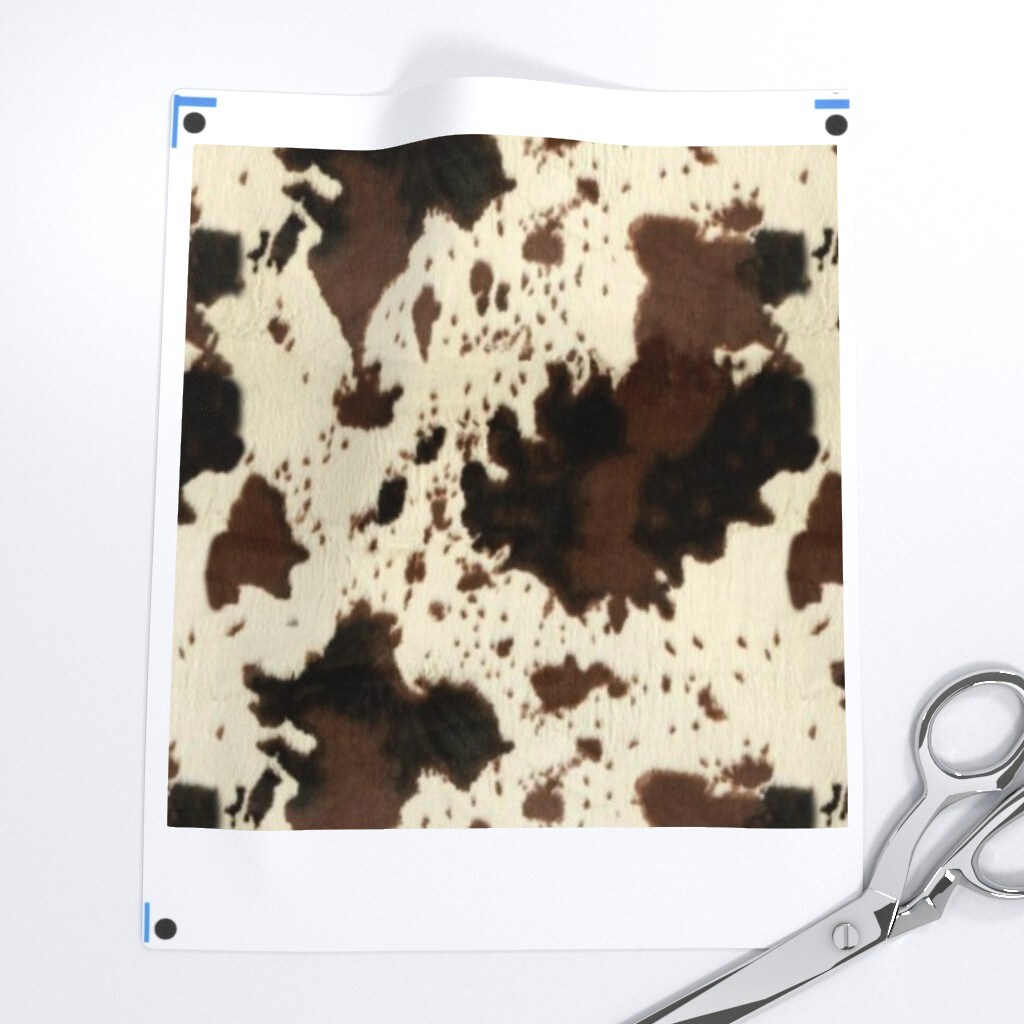 Faux Cowhide Cowboy Rodeo Western Ranch Custom Printed Fabric by Spoonflower Various Fabrics by the Yard or Fat Quarter