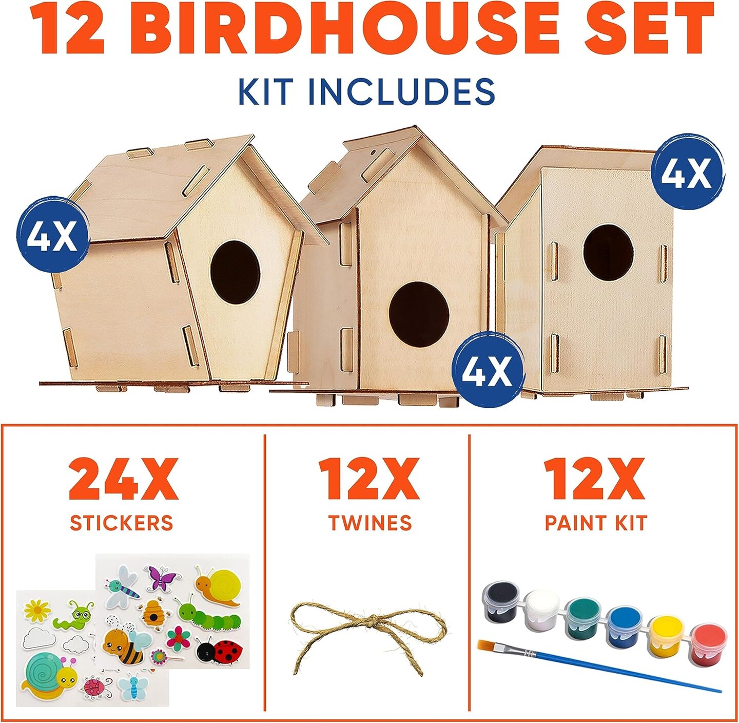 Wood Birdhouse Kits for Kids to Paint