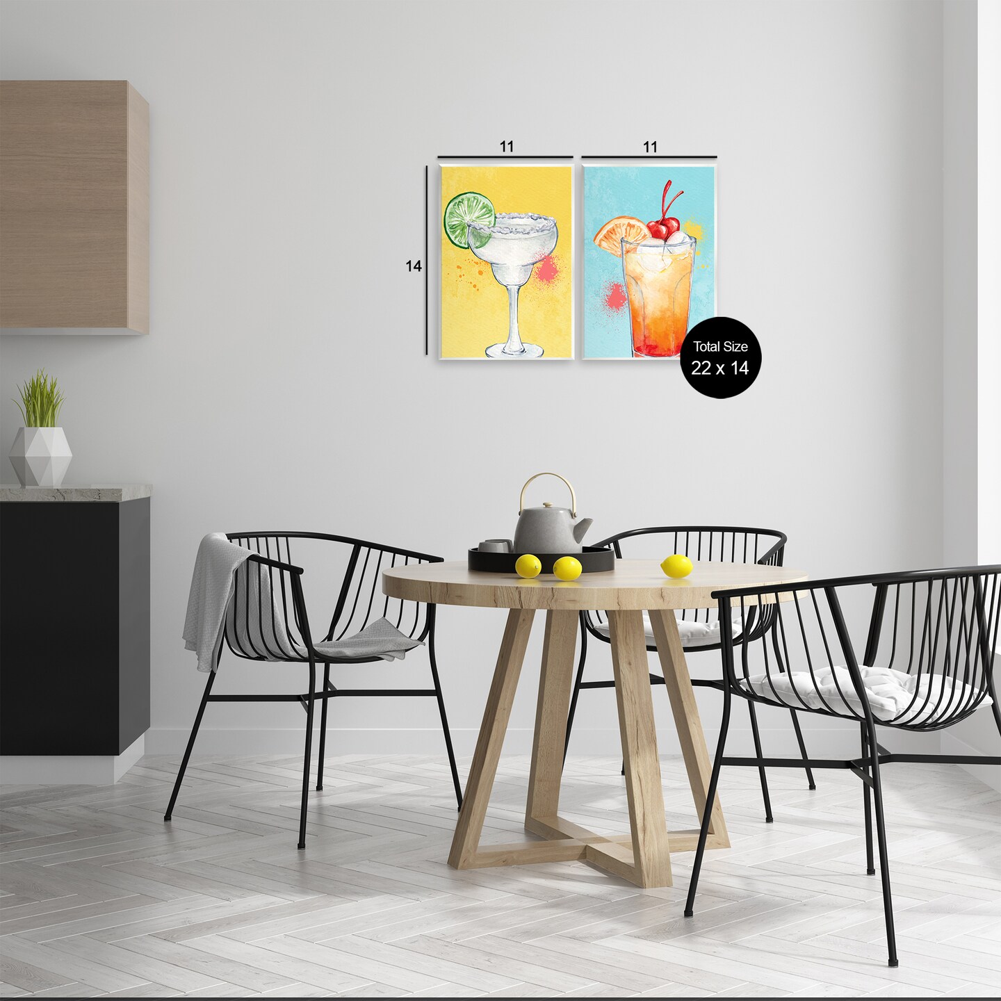 Stupell Industries Cocktails with Modern Splash 2pc Wall Plaque Set By Kim Allen