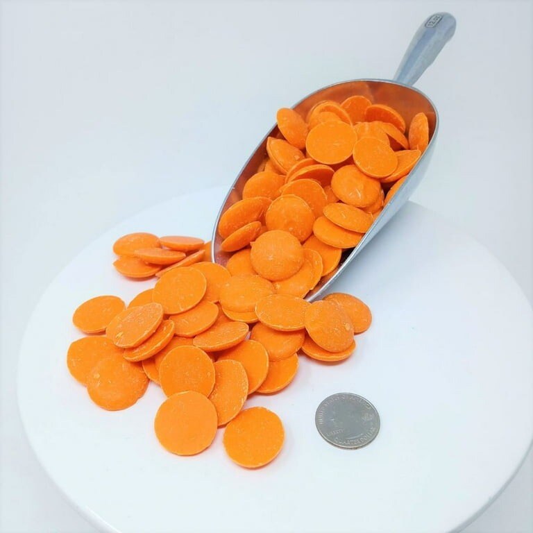 2.5lb Merckens Orange Chocolate Candy Melts for Dipping Coating Drizzling Baking and Decorating