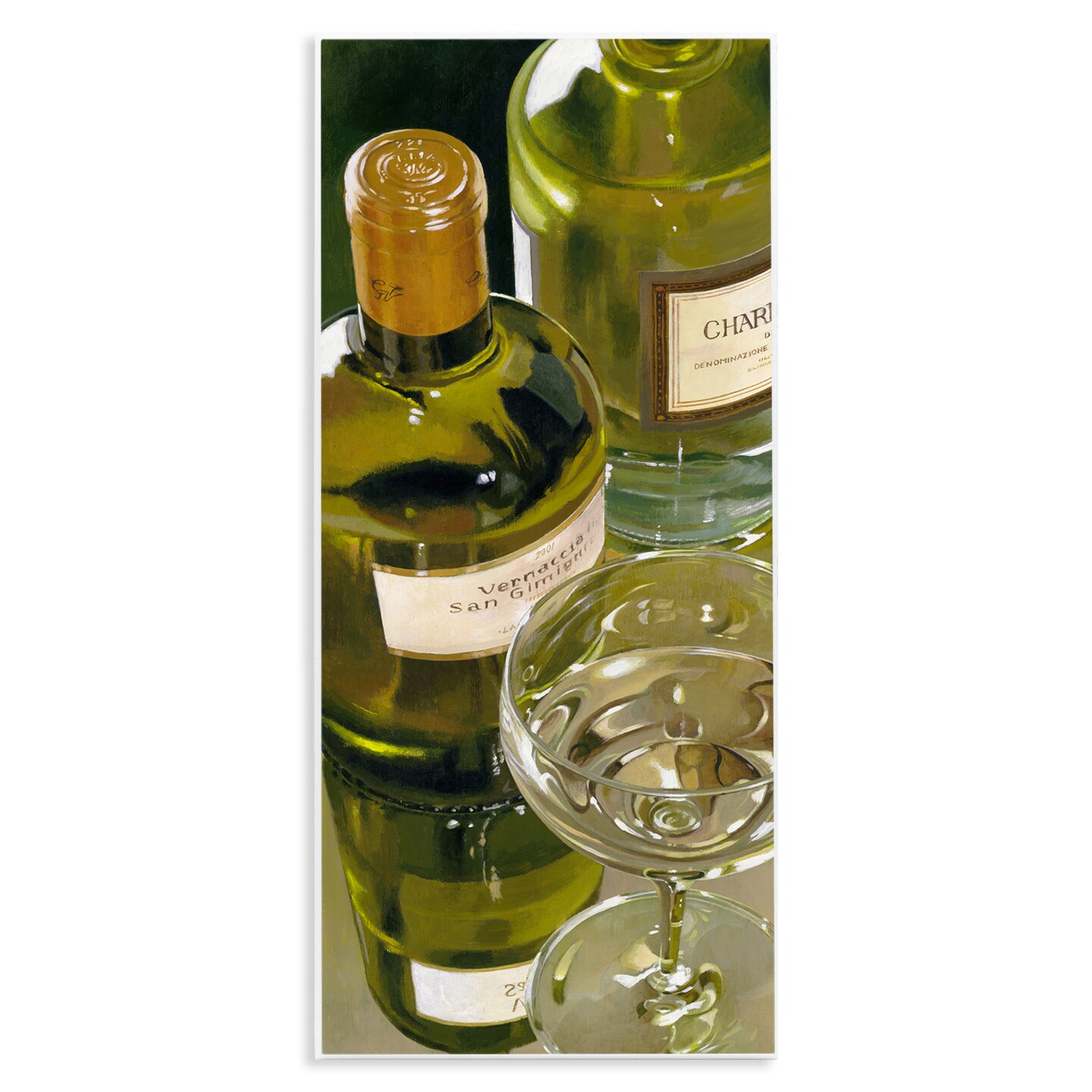 Stupell Industries Vintage White Wine Bottles Wall Plaque By Stefano Ferreri