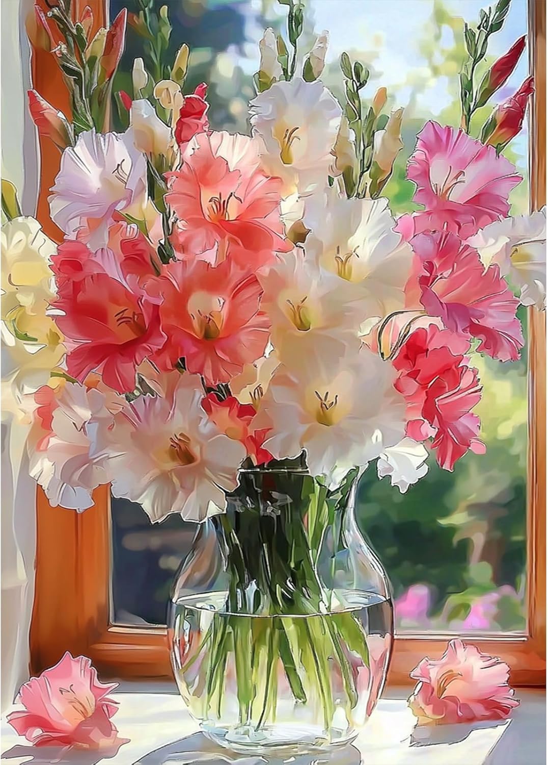 Gladiolus Flowers Diamond Art Kits for Adults, 12x16 inch