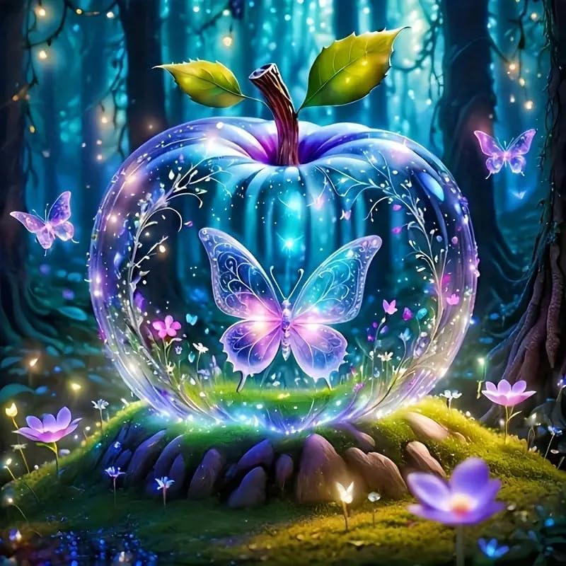 Butterfly Diamond Art Diamond Painting Kit,13.7x13.7in