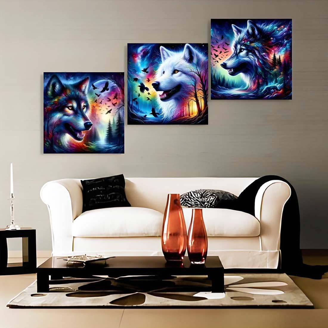 4 Packs Animal Wolf Series Diamond Art Kits