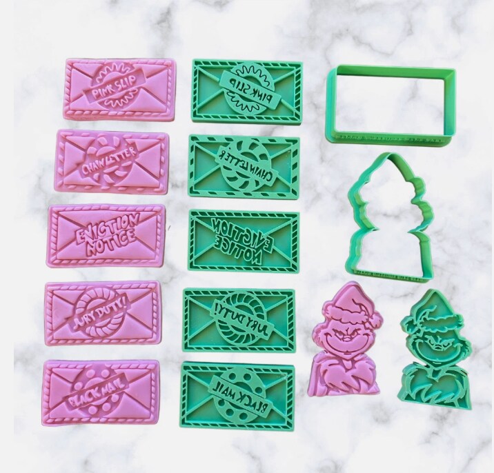 Christmas Grump Mail Cookie Cutter 8 pcs Cookies Set Cutter And Stamp