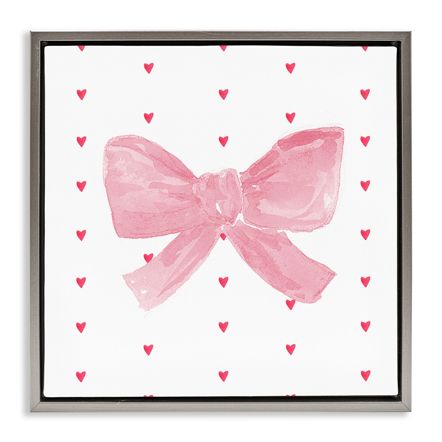 Stupell Industries Pink Bow on Hearts Floating Frame, design by Lucille Price
