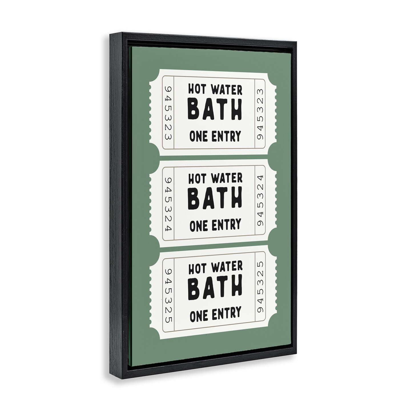 Stupell Industries Hot Water Bath Ticket Floating Frame, design by Lettered and Lined