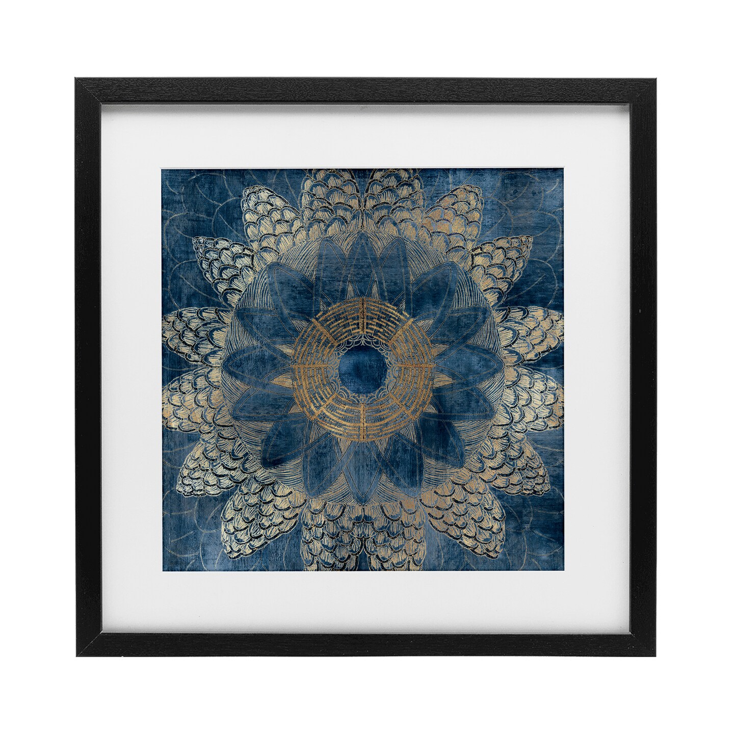 Stupell Industries Bohemian Waves Mandala Framed Print Under Glass, design by Jacob Q