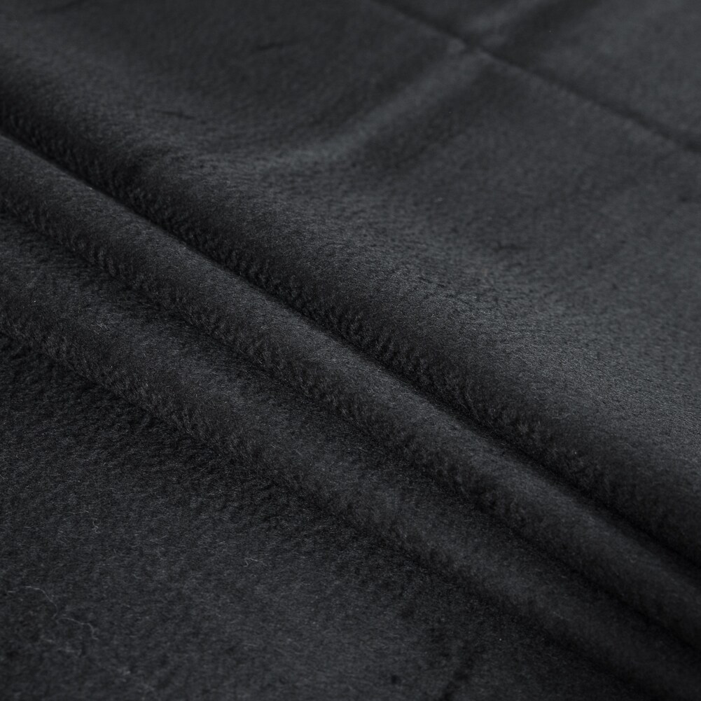 1 Yard Black Cashmere Coating Solid Fabric