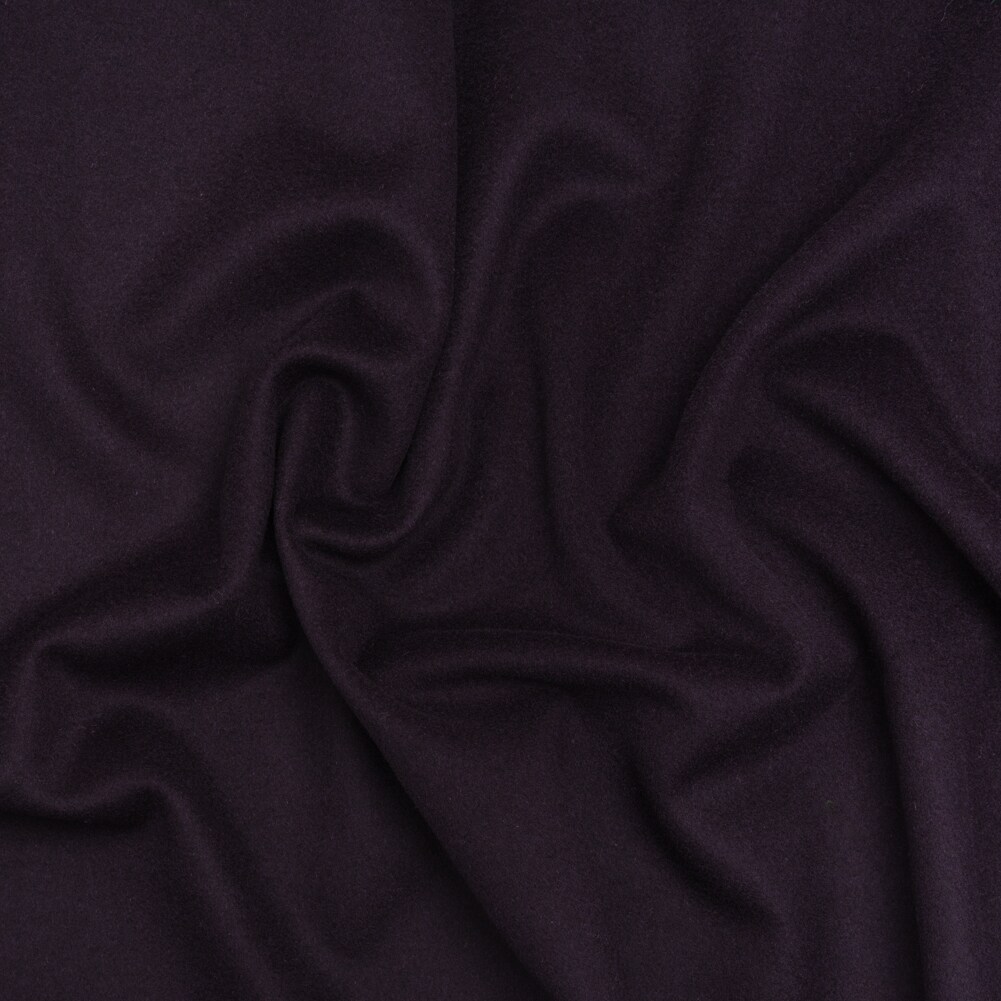 1 Yard Brushed Lightweight Wool Blend Coating Eggplant Purple