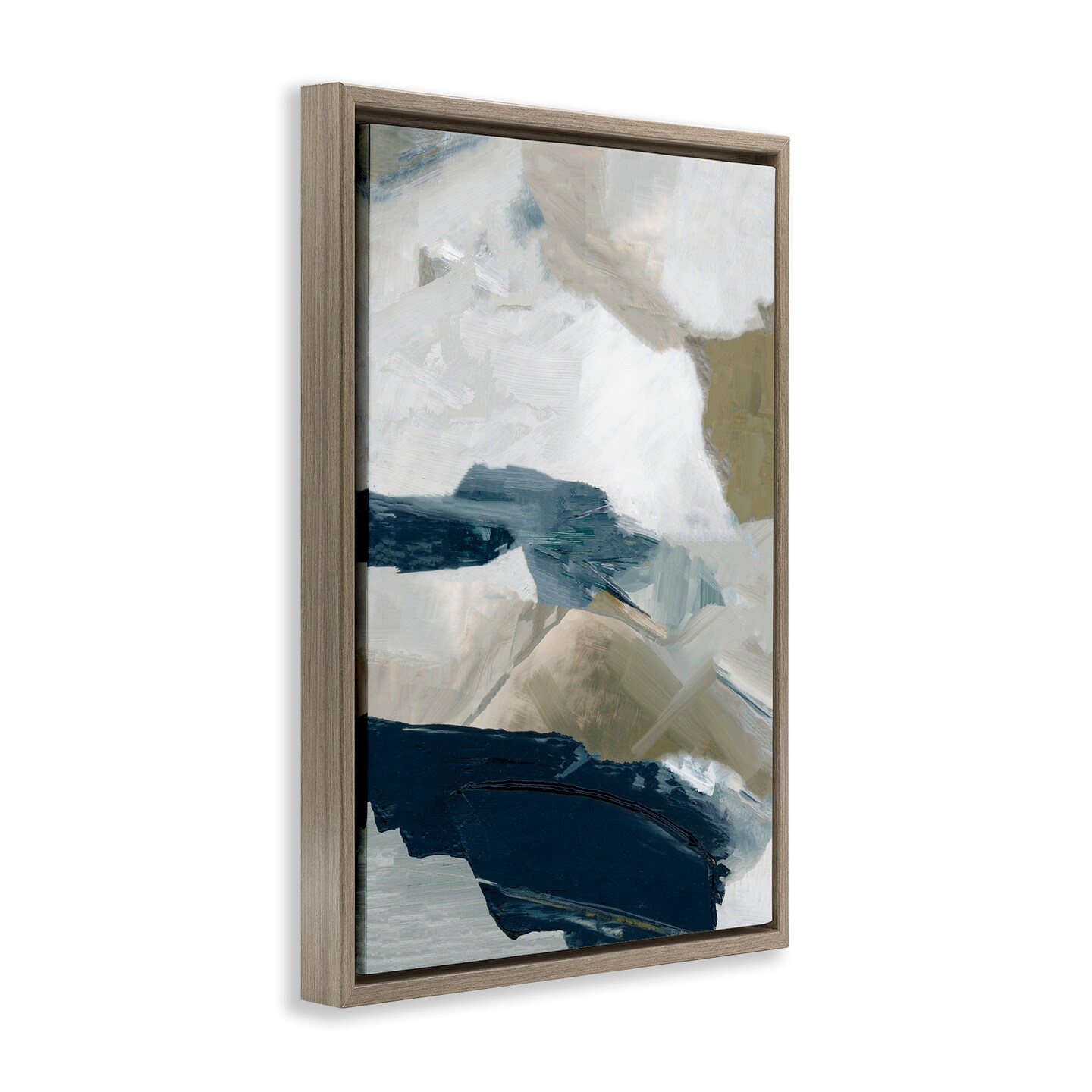 Stupell Industries Vivid Strokes in Neutrals Floating Frame, design by Hannah Dawson