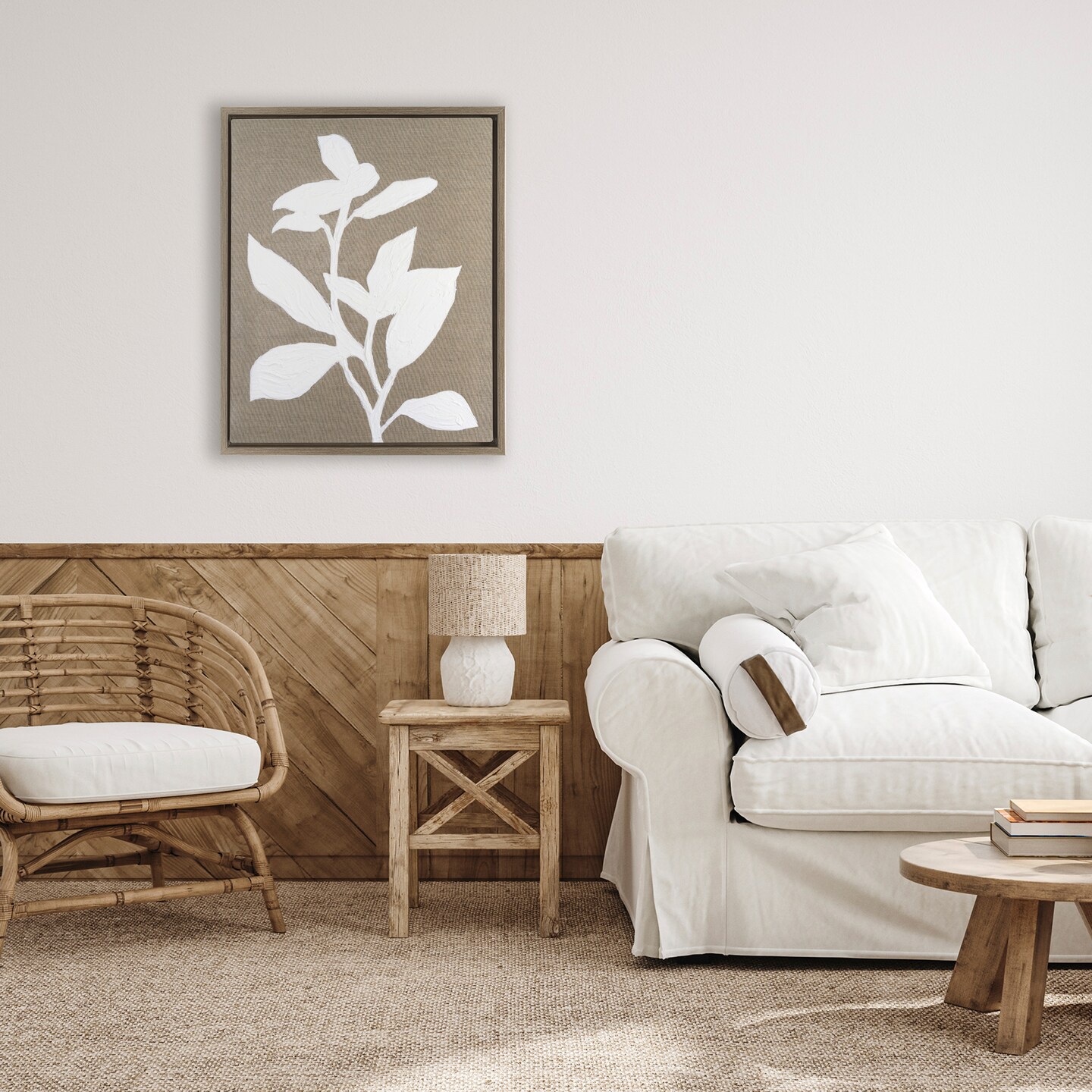 Stupell Industries Frosted Linen Floral Floating Frame, design by Vanna Lam