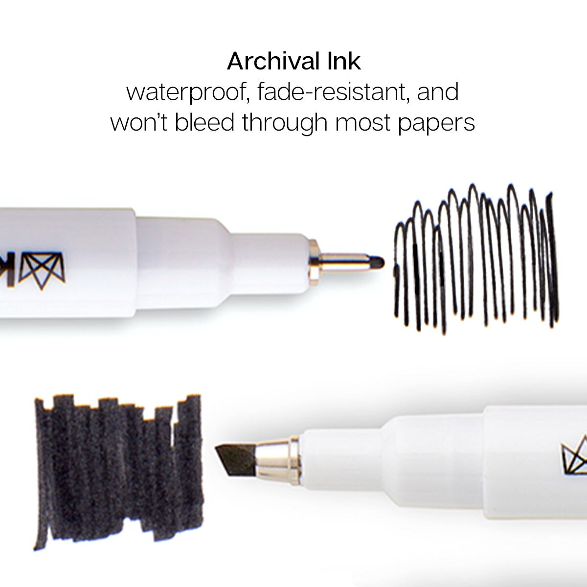 KINGART® Inkline™ Fine Line Art & Graphic Pens, Archival Black Japanese Ink, Set of 10 Assorted Nibs