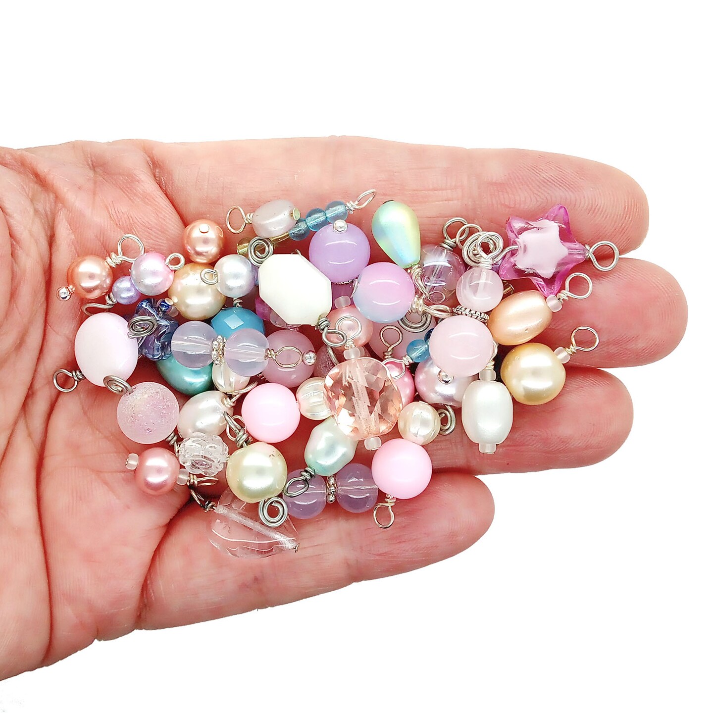 Pastel Mix of Bead Charms, 24 pcs, Variety of Shapes & Colors, Adorabilities