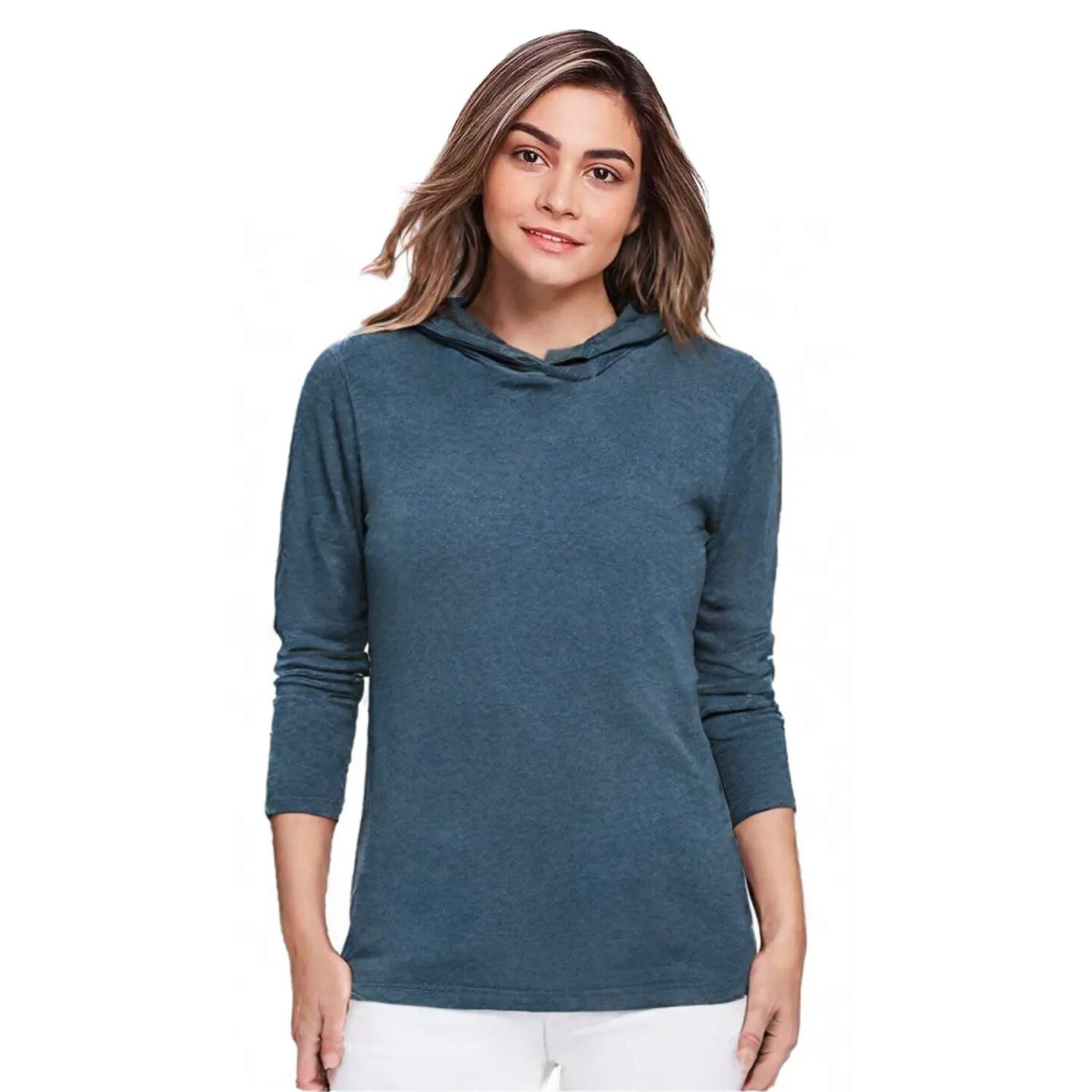 BELLA+CANVAS Jersey Hooded Long Sleeve Tee for Everyday Wear, Casual Style & Lightweight Comfort Unisex Shirt