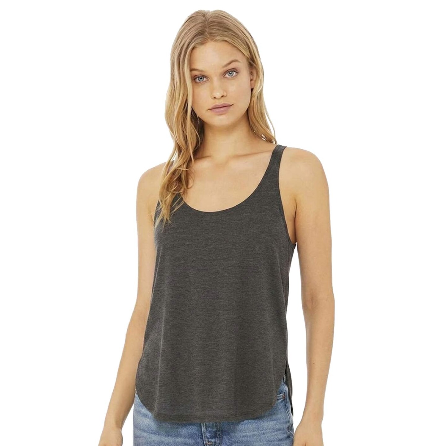 BELLA + CANVAS Women’s Flowy Tank with Side Slit – Sleeveless Top for Summer Wear