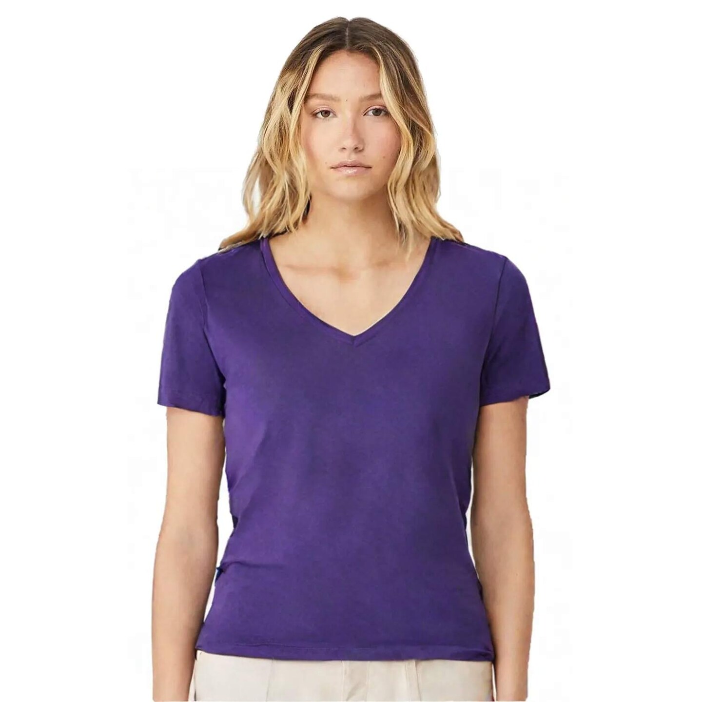 BELLA + CANVAS Women’s Relaxed Jersey V-Neck Tee for Casual, Layering & Everyday Soft Wear