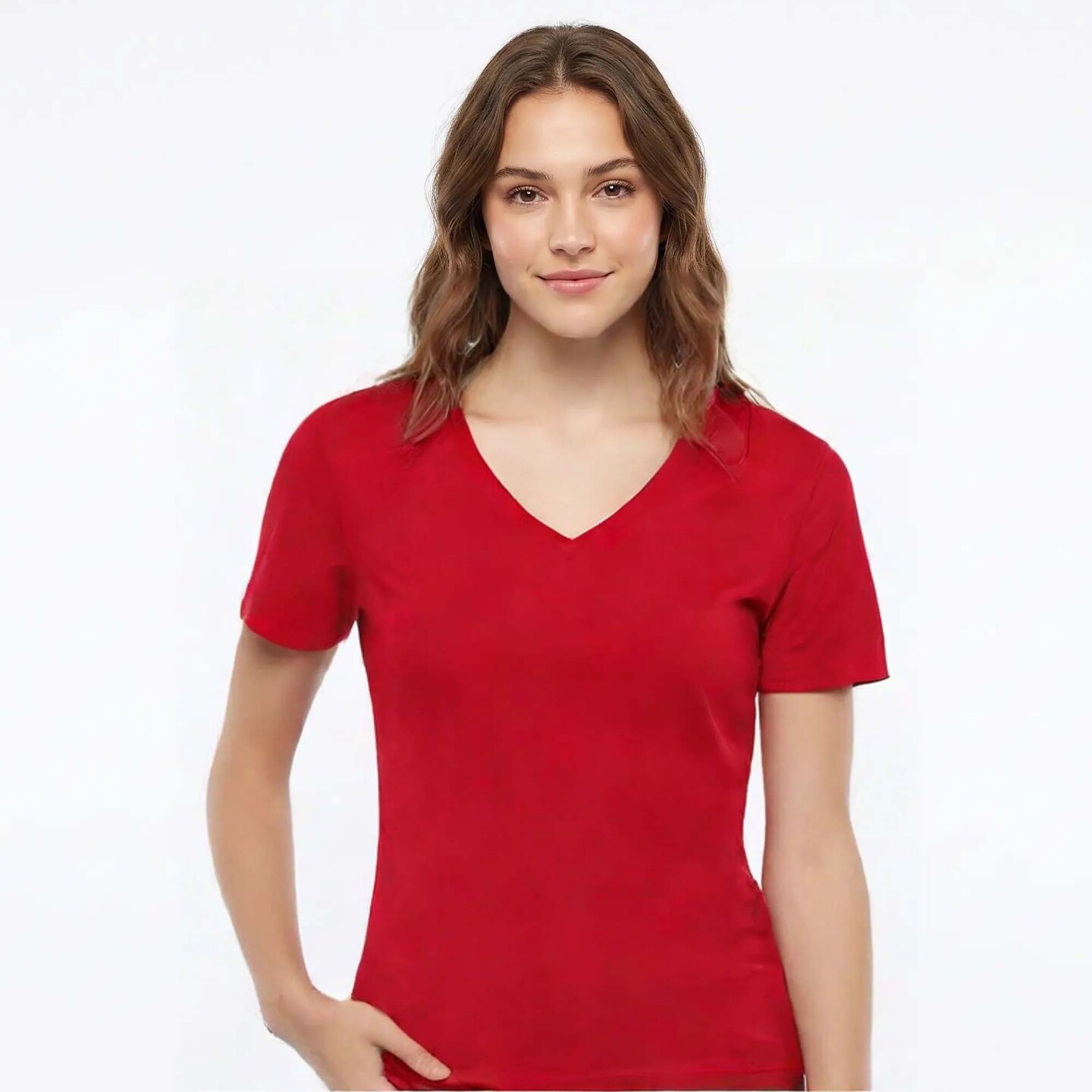BELLA + CANVAS Women’s Jersey Short Sleeve V-Neck Tee – Casual Top