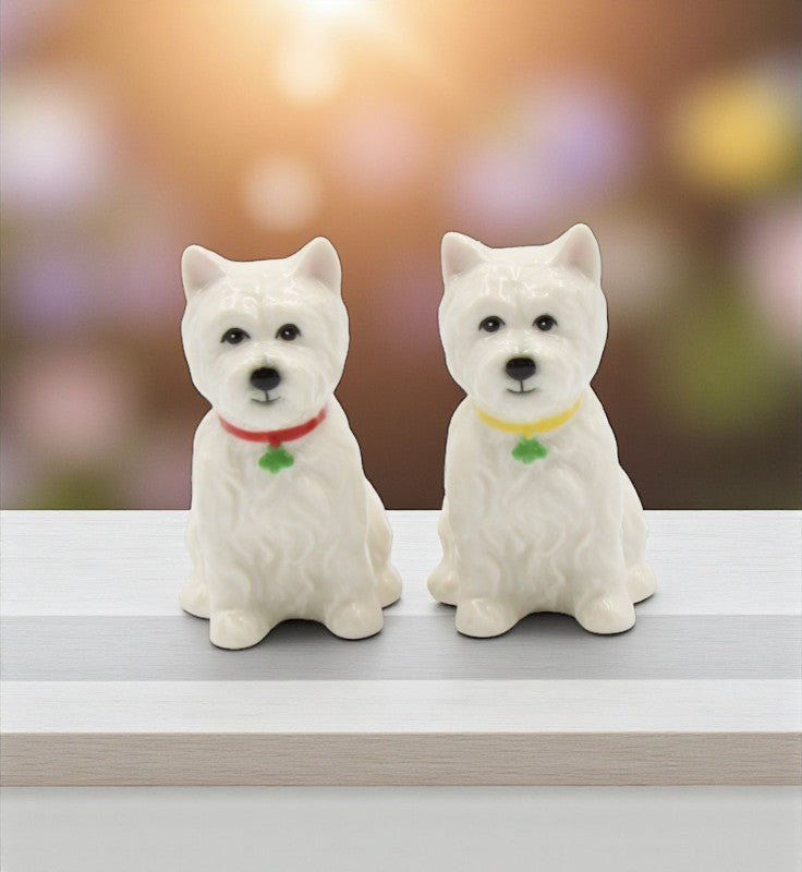 Ceramic Westie Dog Salt & Pepper Shakers, Home Décor, Gift for Her, Gift for Mom, Kitchen Décor, Christmas Décor, Gift for Dog Lover