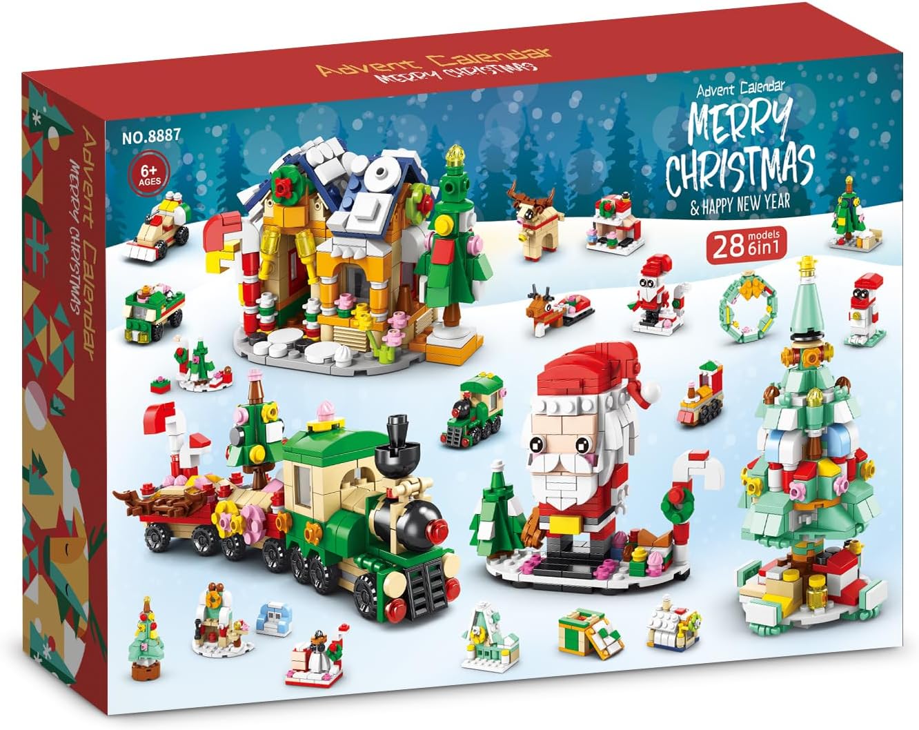 1123 Pieces Advent Calendar 2024 Building Blocks Set - 24 in 4 Building Brick Model for Countdown to Christmas - Gift Daily Collectible Surprises for Ages 8 Years and Up