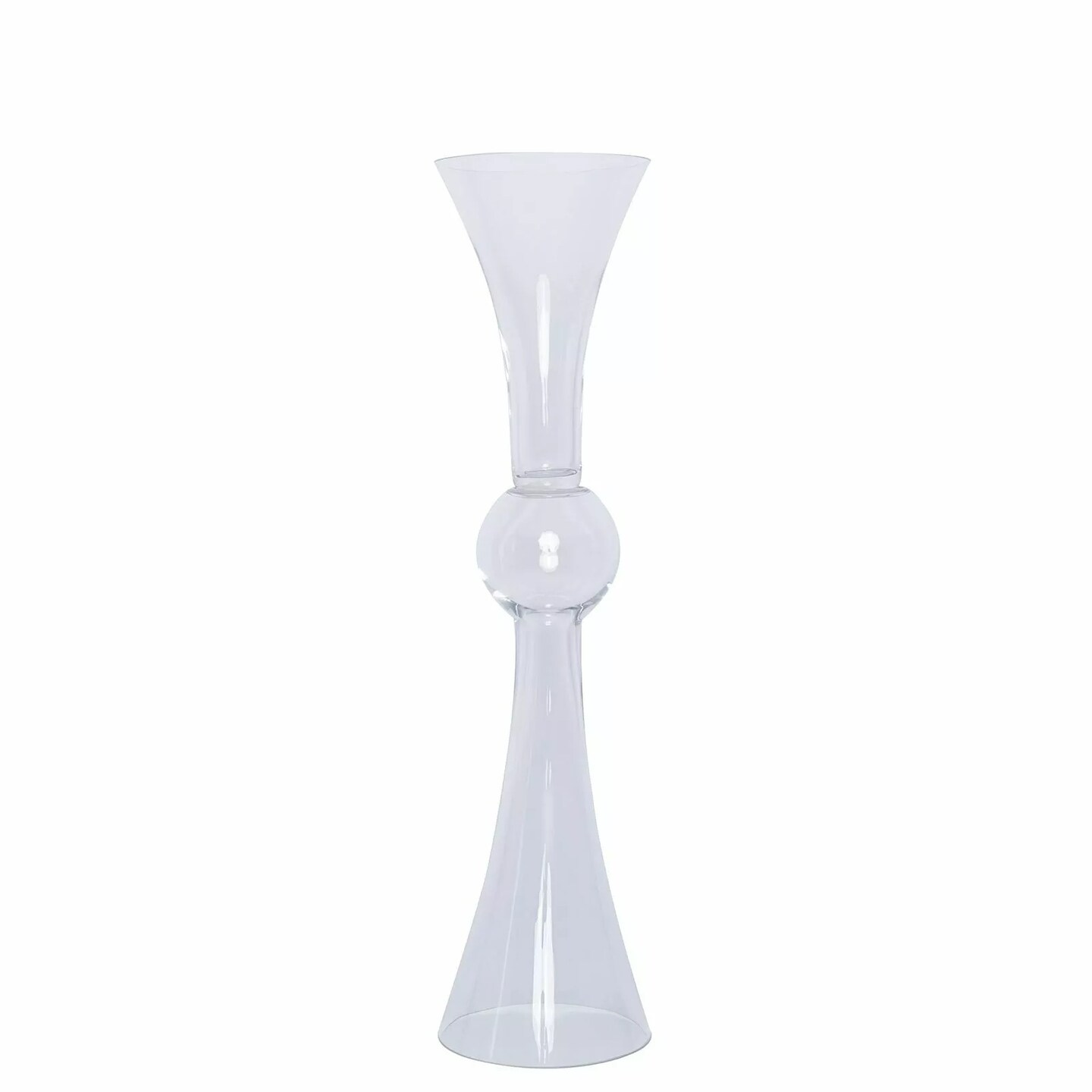 4 pcs 24&#x22; Reversible Trumpet Glass Wedding Vases Wedding Party Events Supplies