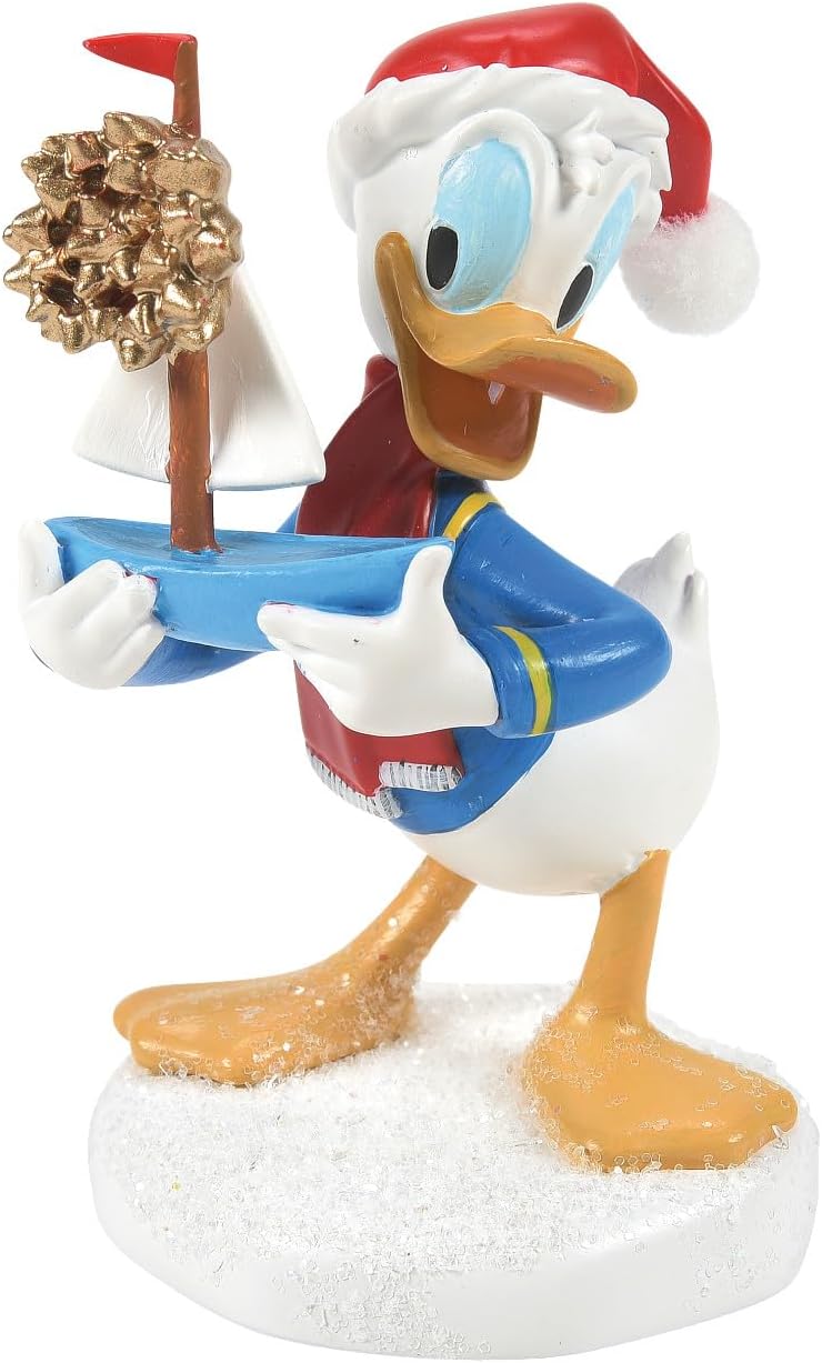 Disney Village Accessories Donald Duck What I Really Wanted Figurine, 2.56 Inch, Multicolor