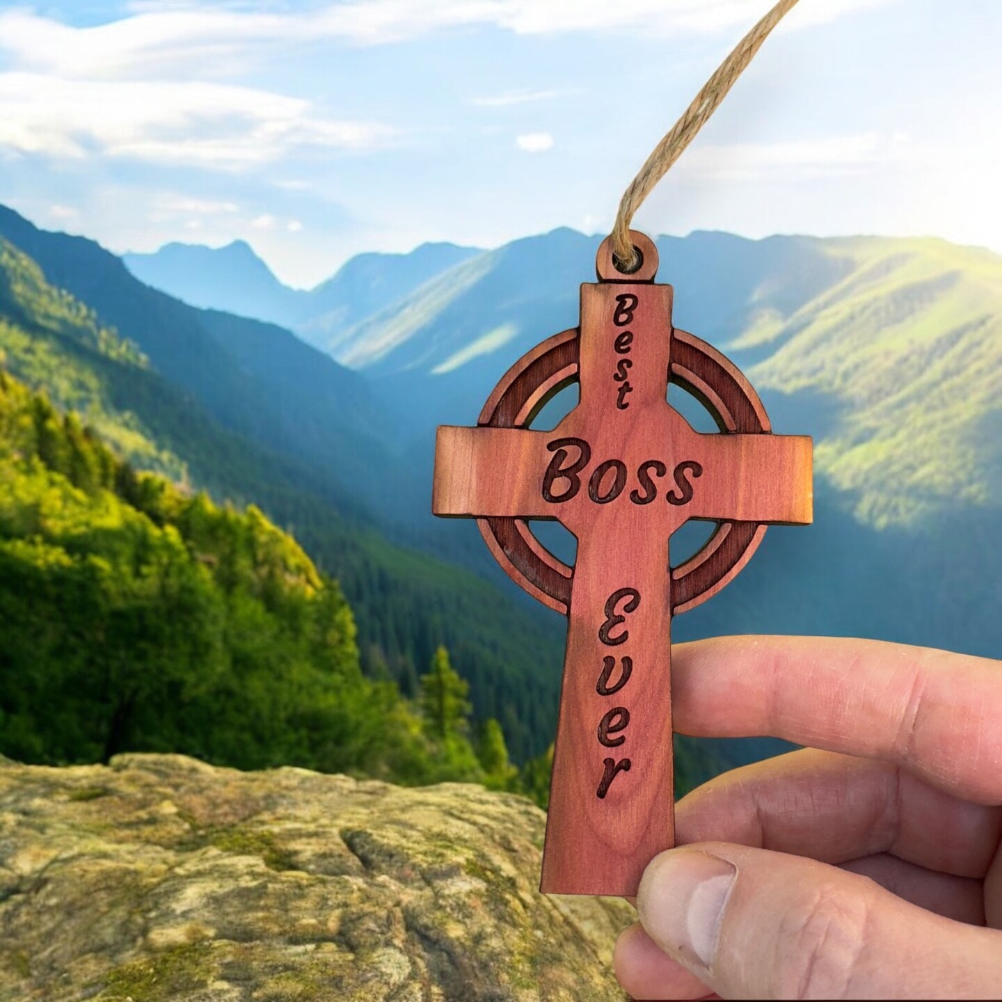 Best Boss Ever Celtic Cross - Cedar Ornament Best Boss Ever Celtic Cross - Cedar Ornament