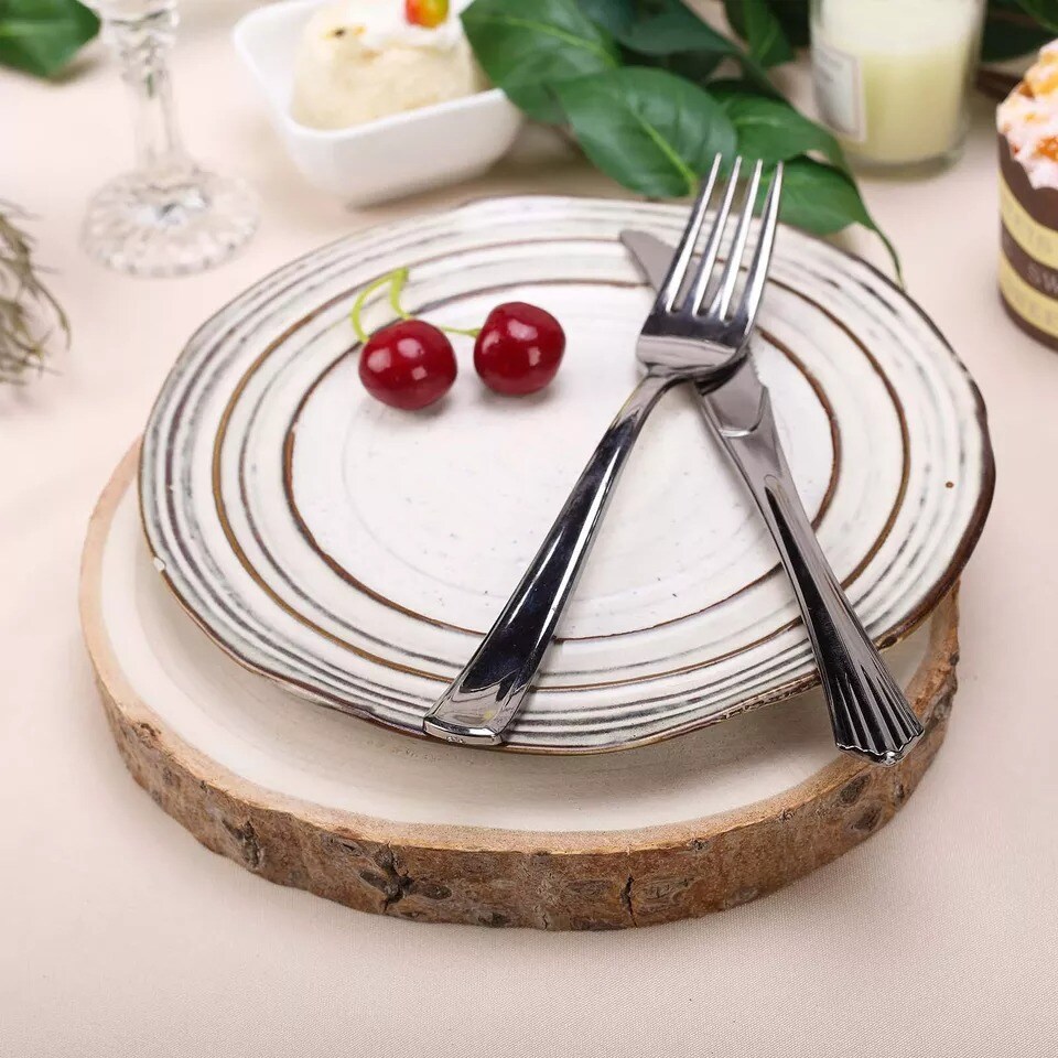 6 pcs 7-9&#x22; Natural Round Poplar Wood Slices Wedding Centerpieces Decorations