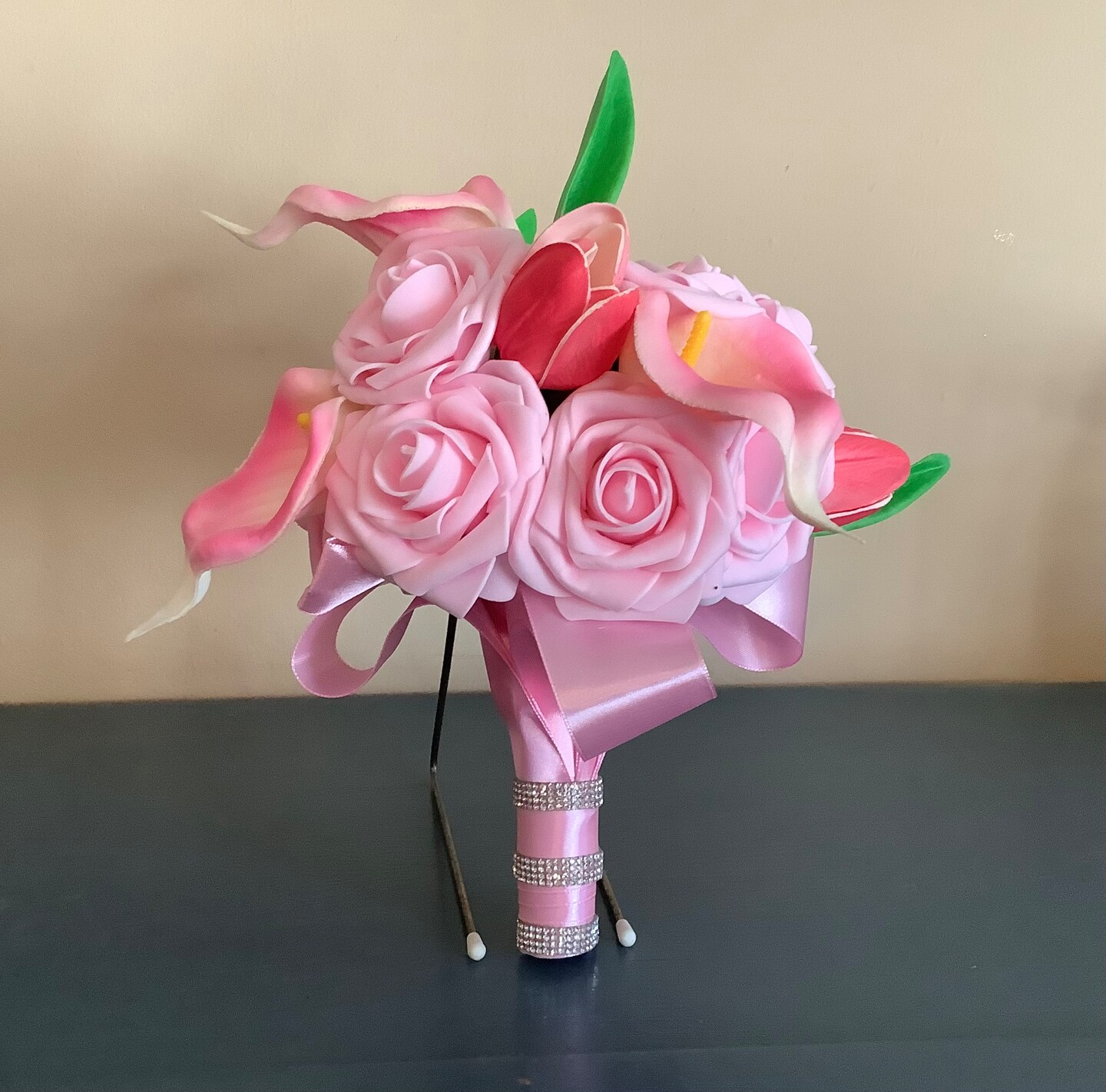 Tulip, calla lily and rose bridal bouquet…you pick colors | MakerPlace by  Michaels, image size:1080x1067