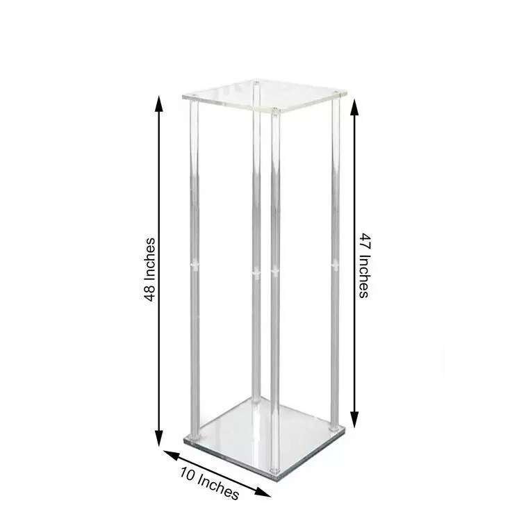 48" tall Clear Flower Stand Acrylic Column Vase Wedding Party Home Decorations